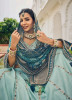 Light Blue Viscose Silk Wedding-Wear Lehenga Choli With Belt