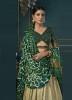 Green Dola Silk Lehenga Choli With Bandhani-Dupatta For Traditional / Religious Occasions
