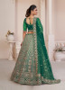 Green Net Handwork Wedding-Wear Bridal Lehenga Choli
