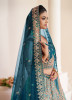 Sea Blue Net Handwork Wedding-Wear Bridal Lehenga Choli