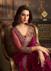 Purplish Red Silk Embroidered Party-Wear Boutique-Style Saree