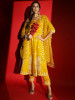 Floral Embroidered Thread Work Chanderi Silk Kurta with Trousers & Dupatta