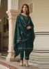 Dark Green Chinon Sequins-Work Ramadan Special Pant-Bottom Readymade Salwar Kameez