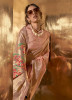 Light Salmon Pink Tissue Woven Saree For Traditional / Religious Occasions