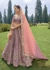 Mauve Pink Silk Handwork Wedding-Wear Bridal Lehenga Choli