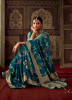 Teal Blue Kanjivaram Woven Silk Party-Wear Saree
