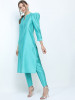 Women Turquoise Blue Kurti with Trousers
