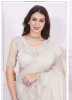 White Net Stone-Work Festive-Wear Boutique-Style Saree