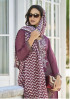 Mauve Organza Embroidered Festive-Wear Readymade Pakistani Salwar Kameez