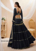 Black Georgette Bandhani Printed Lehenga Choli For Traditional / Religious Occasions