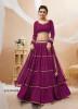 Purple Georgette Bandhani Printed Lehenga Choli For Traditional / Religious Occasions