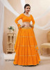 Orange Georgette Bandhani Printed Lehenga Choli For Traditional / Religious Occasions