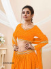 Orange Georgette Bandhani Printed Lehenga Choli For Traditional / Religious Occasions