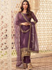 Ethnic Motifs Embroidered Round Neck Zari Kurta Set With Dupatta