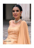 Peach Faux Georgette Sequins-Work Party-Wear Sharara-Bottom Salwar Kameez