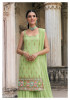 Light Green Faux Georgette Sequins-Work Party-Wear Sharara-Bottom Salwar Kameez