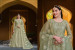 Light Green Net Embroidered Floor-Length Salwar Kameez For Traditional / Religious Occasions