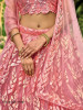 Pink Net Sequins-Work Party-Wear Gliterring Lehenga Choli