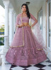 Lilac Butterfly Net Embroidered Party-Wear Stylish Lehenga Choli