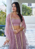 Lilac Butterfly Net Embroidered Party-Wear Stylish Lehenga Choli