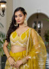 Yellow Butterfly Net Embroidered Party-Wear Stylish Lehenga Choli