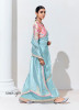 Light Blue Organza Digitally Printed Party-Wear Boutique-Style Saree