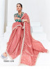 Light Salmon Organza Digitally Printed Party-Wear Boutique-Style Saree